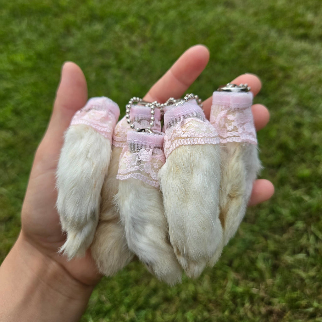 Pink Lace Mystery Bunny Foot
