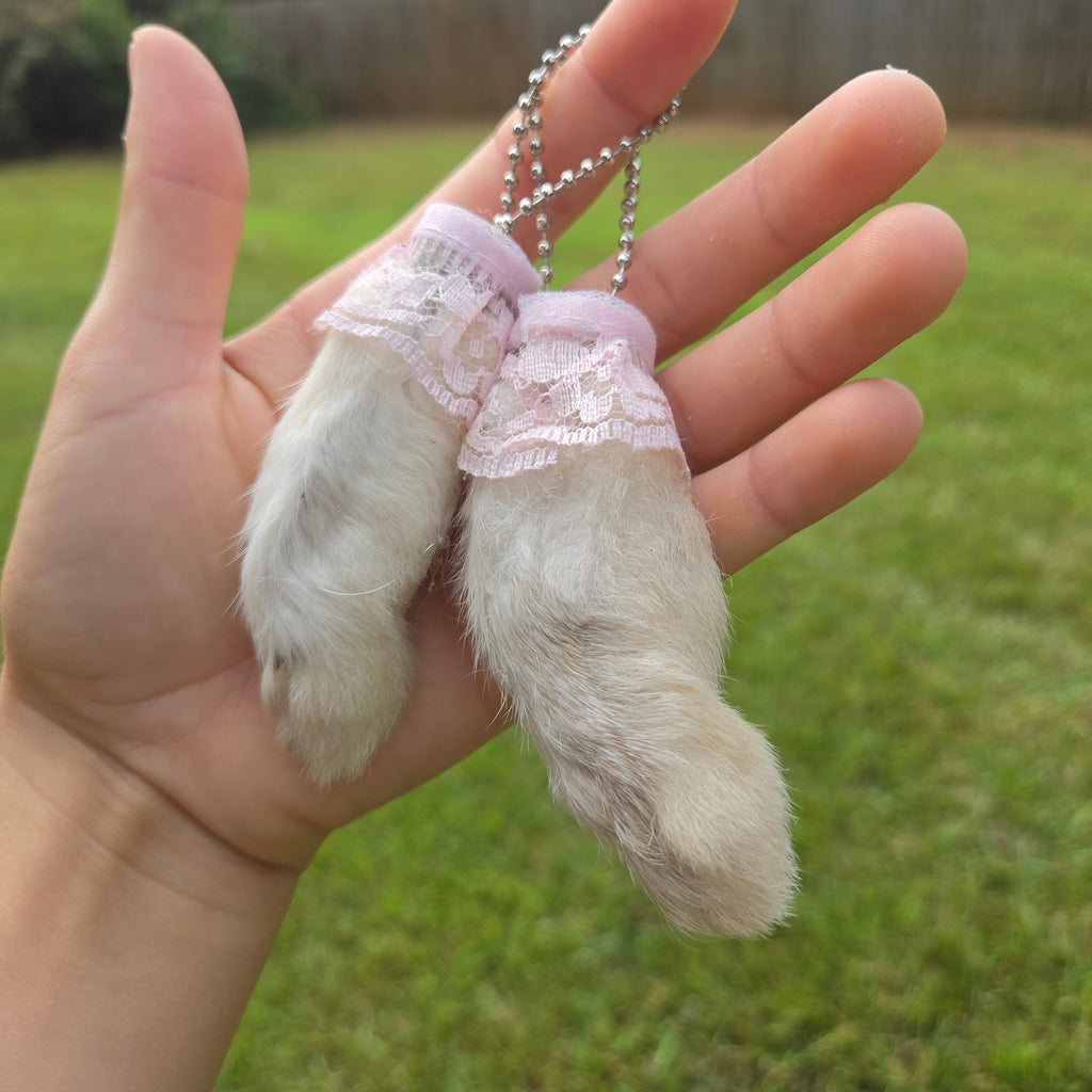 Pink Lace Mystery Bunny Foot