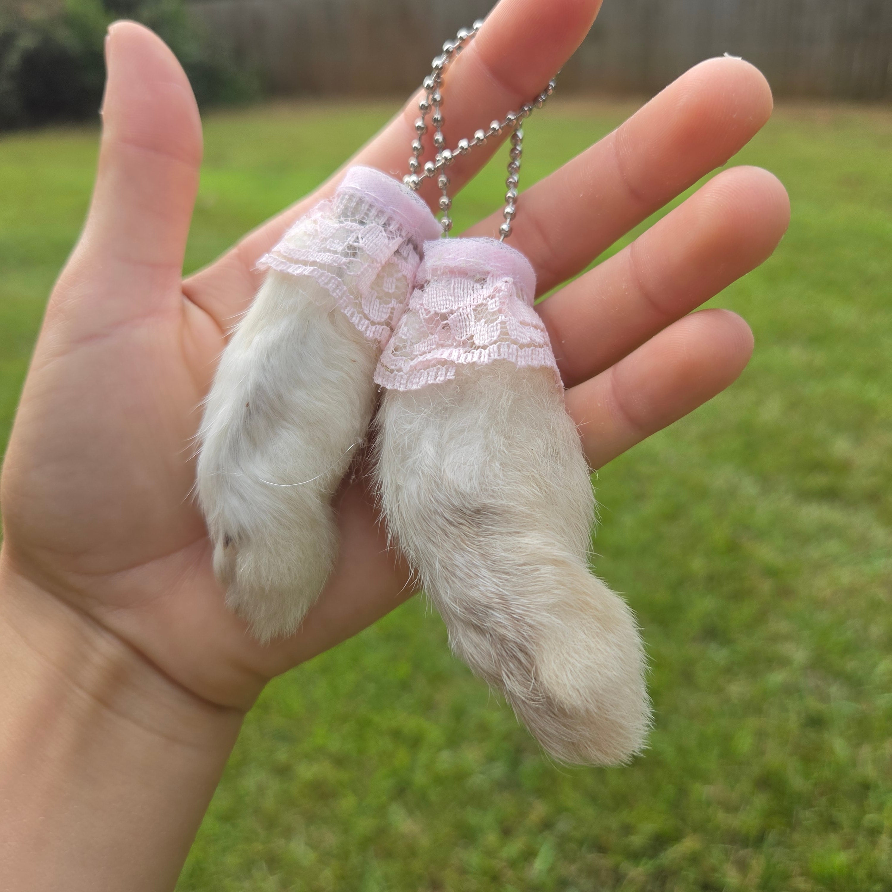 Pink Lace Mystery Bunny Foot