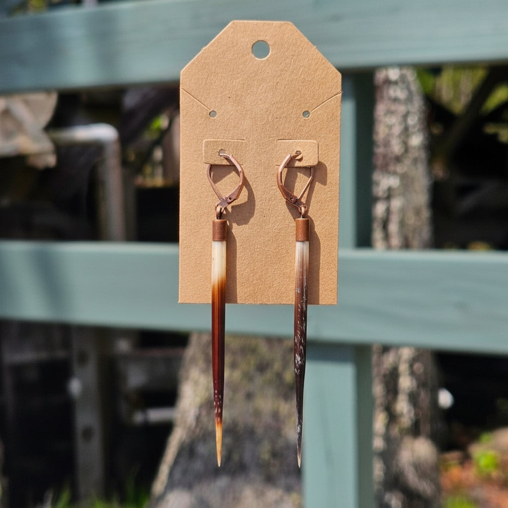 Gauge Friendly Porcupine Quill Earrings