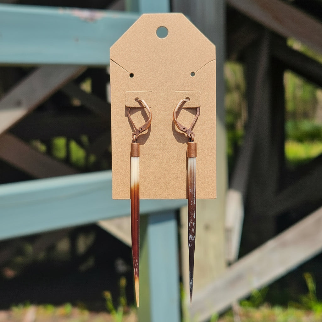 Gauge Friendly Porcupine Quill Earrings